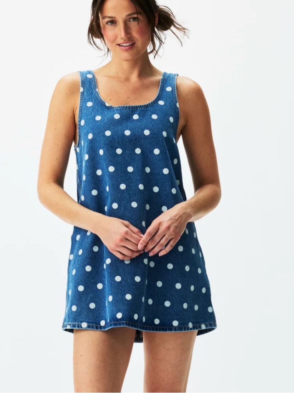 NWT Parke Polka Dot Mini Dress — Medium Wash Polka Dot XL 🤍✨